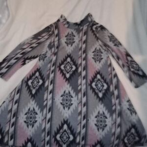 Filly Flair Gray and Pink Patterned Dress